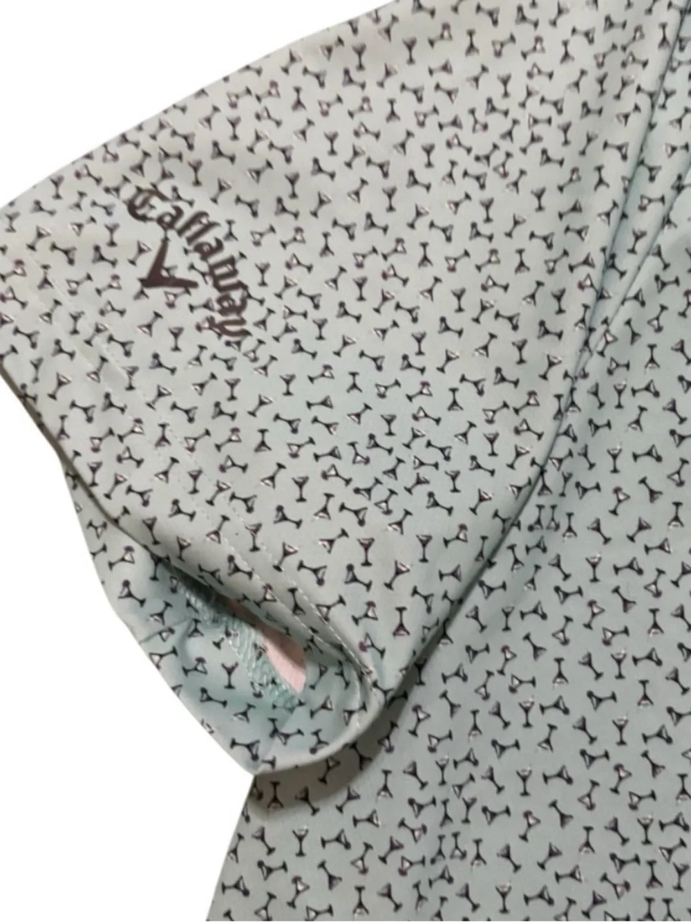 Callaway Men's Mint Green AOP Martini Coctail Printed Golf Performance Polo M